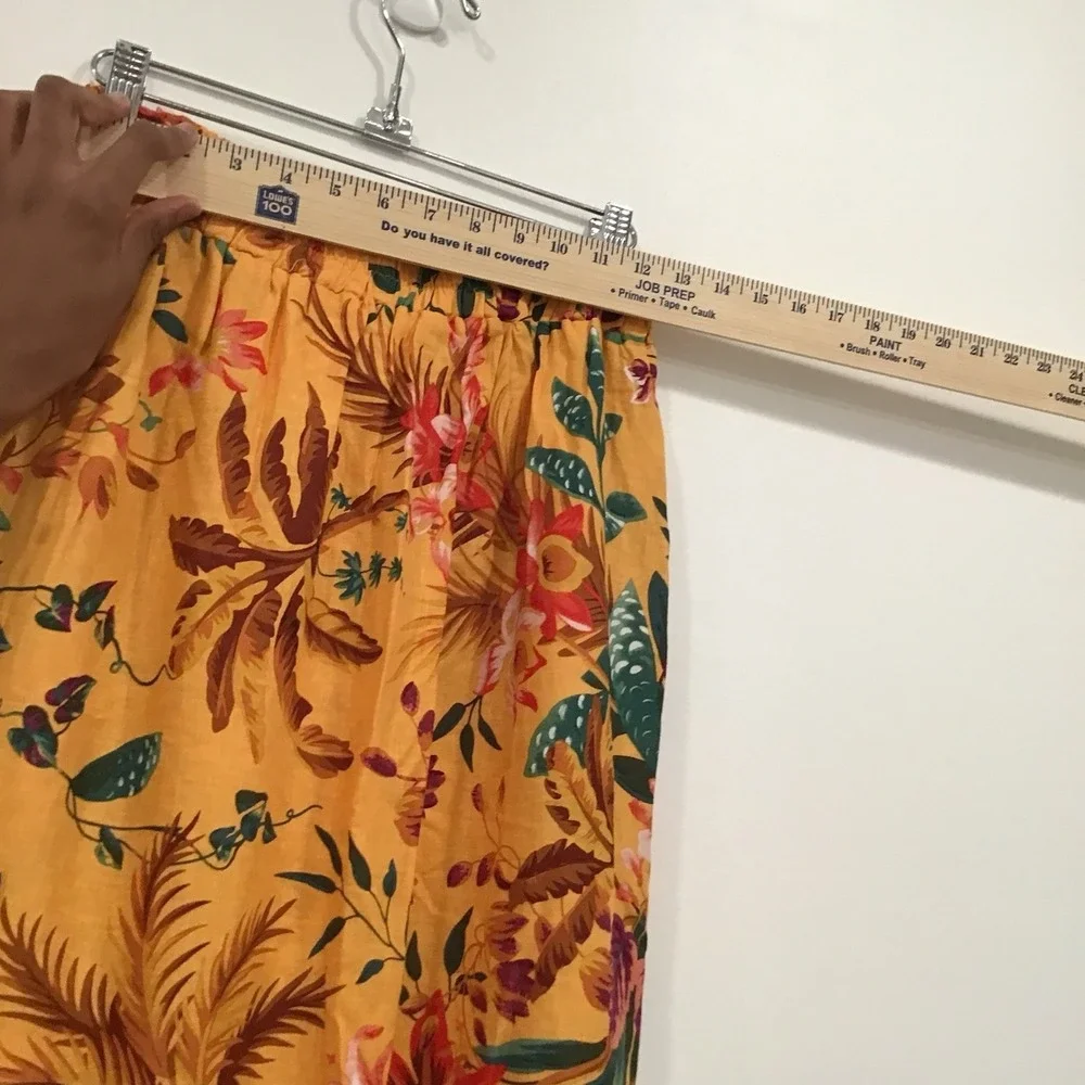 Rachel Roy Linen Skirt Set 3 Blouse Maxi Skirt Belt Floral Vacation Outfit Small